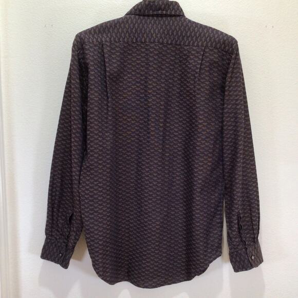 NEIMAN MARCUS Vintage Geometric Heart Pattern Men's Dress Shirt size M - Picture 3 of 5